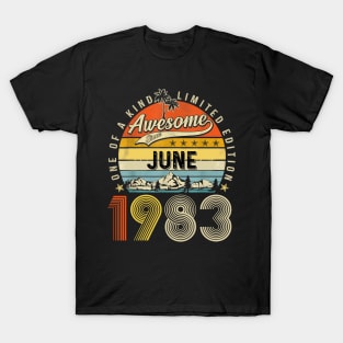 Awesome Since June 1983 Vintage 40th Birthday T-Shirt